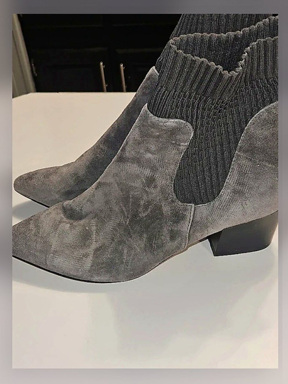 Gray Suede Like ankle boots Woman's size 8.5
